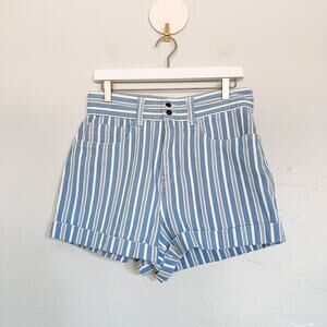BDG Striped High Waist Cuffed Shorts size 10